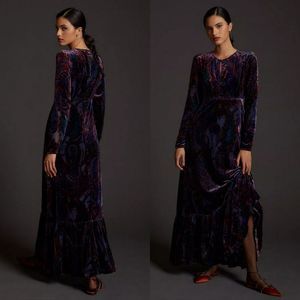 Anthropologie Burnout Velvet Maxi Dress